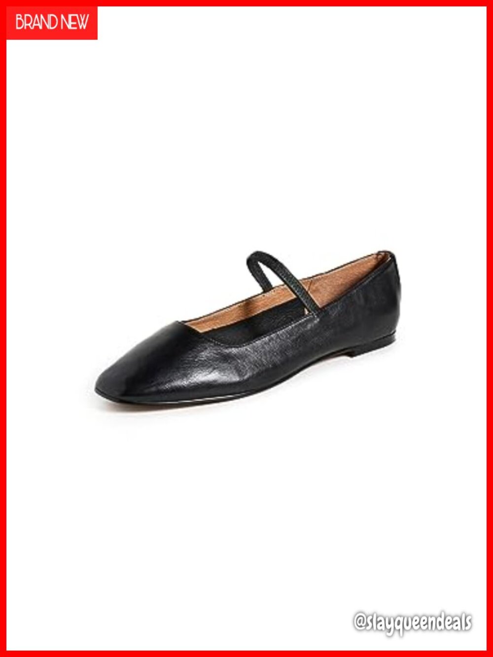Madewell Greta Ballet Flats Leather Cushioned Square Toe Casual